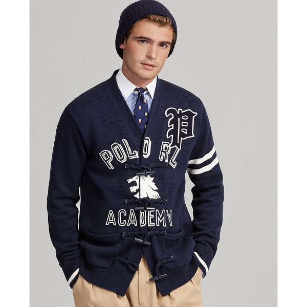 polo ralph lauren cotton letterman cardigan