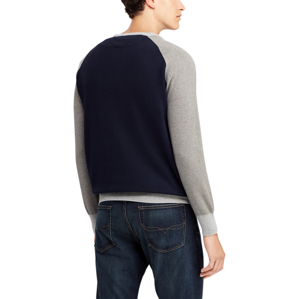 Big & Tall Color-Blocked Cotton Sweater 4