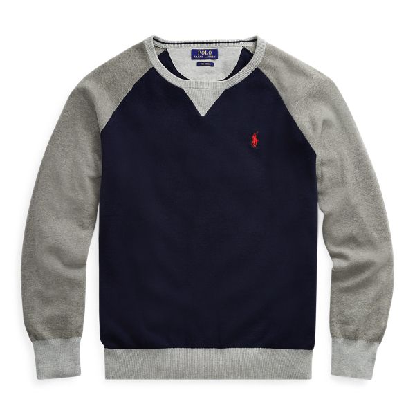 Big & Tall Color-Blocked Cotton Sweater 1