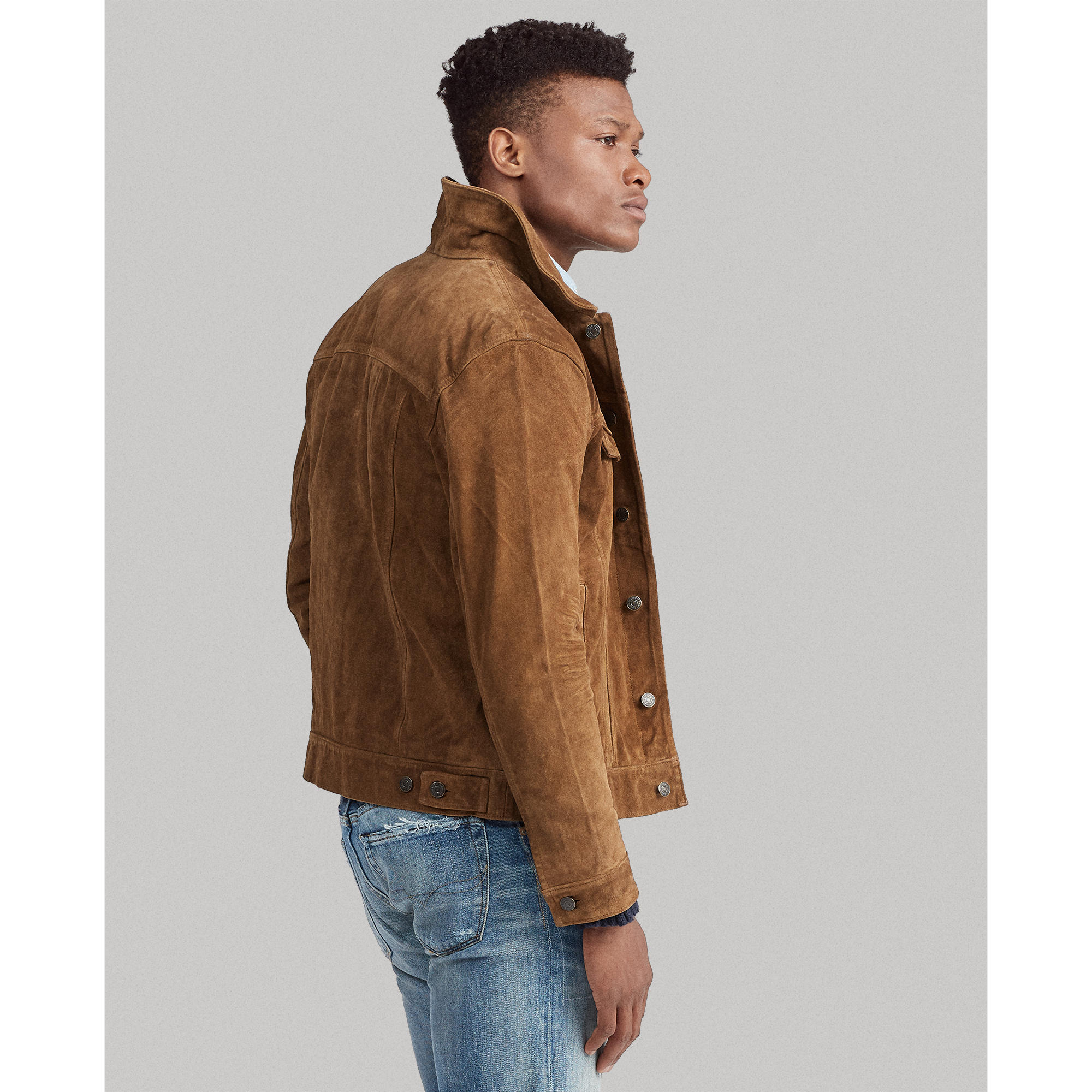 Ralph Lauren Suede Trucker Jacket. 5