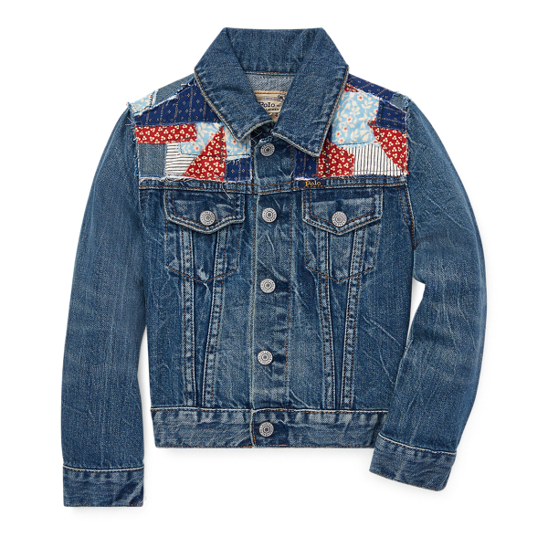 patchwork denim trucker jacket