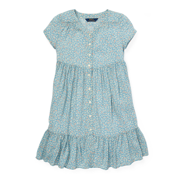 Girls 7-16 Shirred Floral Dress 1