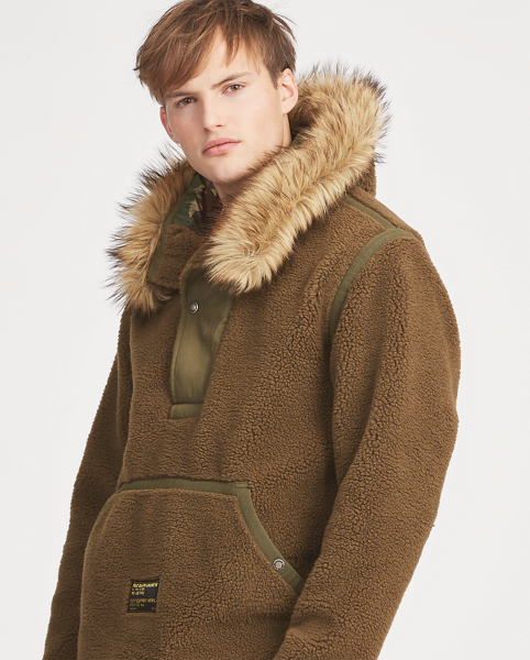 faux fur fleece hoodie