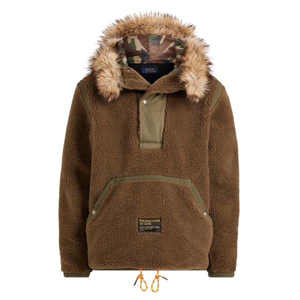 faux fur fleece hoodie