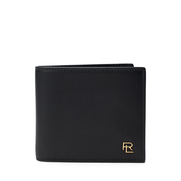 Metal-Plaque Leather Billfold