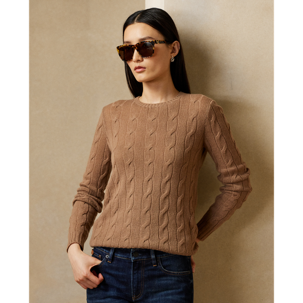Shop Ralph Lauren Cable-knit Cashmere Sweater In Lux Black