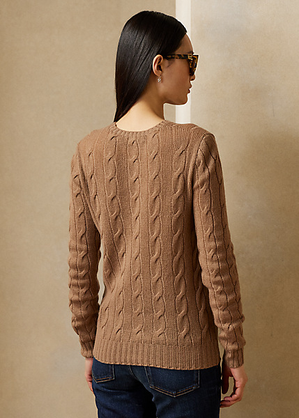 Shop Ralph Lauren Cable-knit Cashmere Sweater In Lux Black