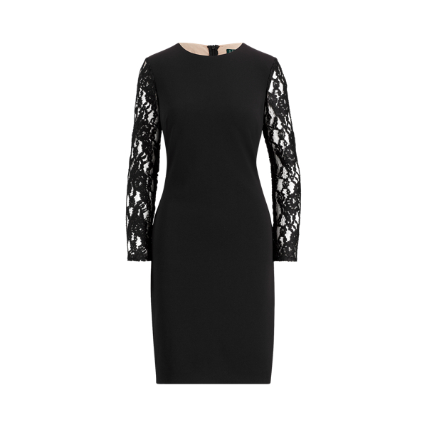ralph lauren lace panel jersey gown