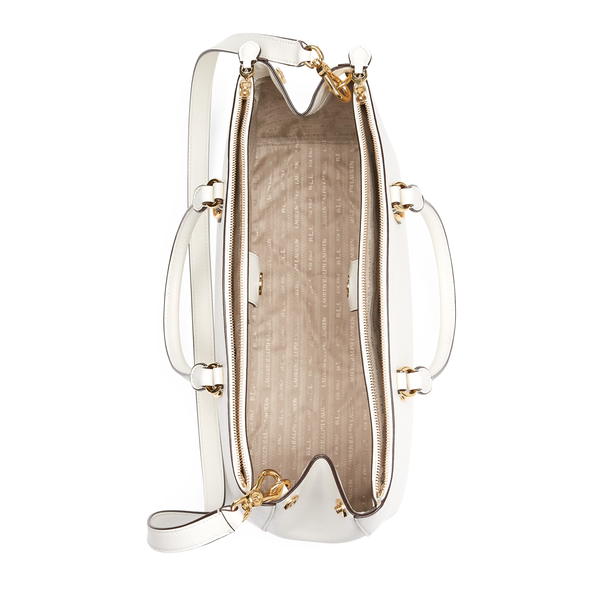 Ralph Lauren Leather Double-Zip Satchel. 4
