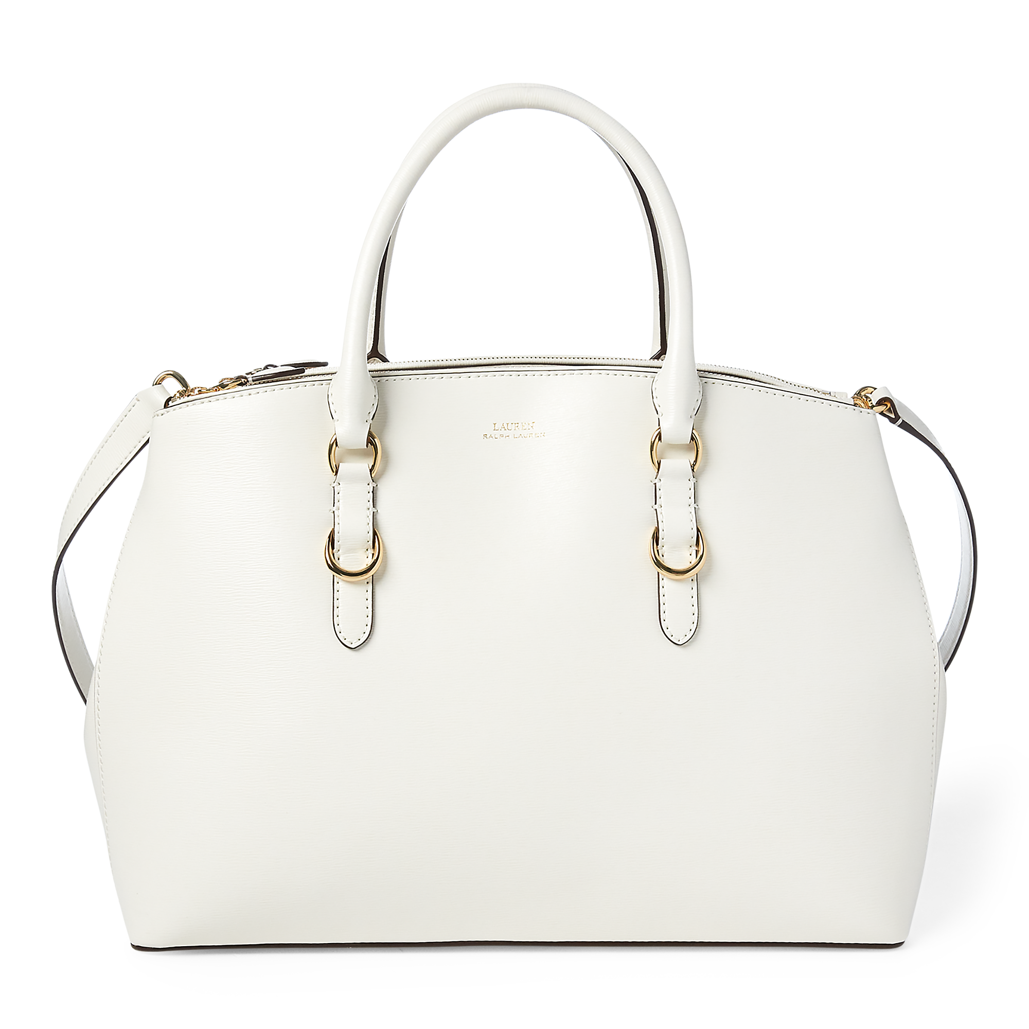 Ralph Lauren Leather Double-Zip Satchel. 1