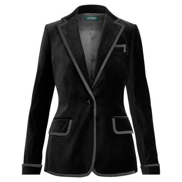 ralph lauren stretch velvet blazer