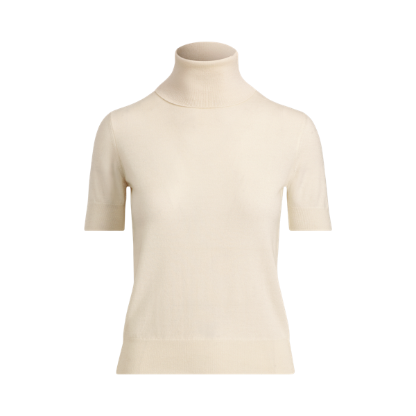 Pull col roulé à manches courtes