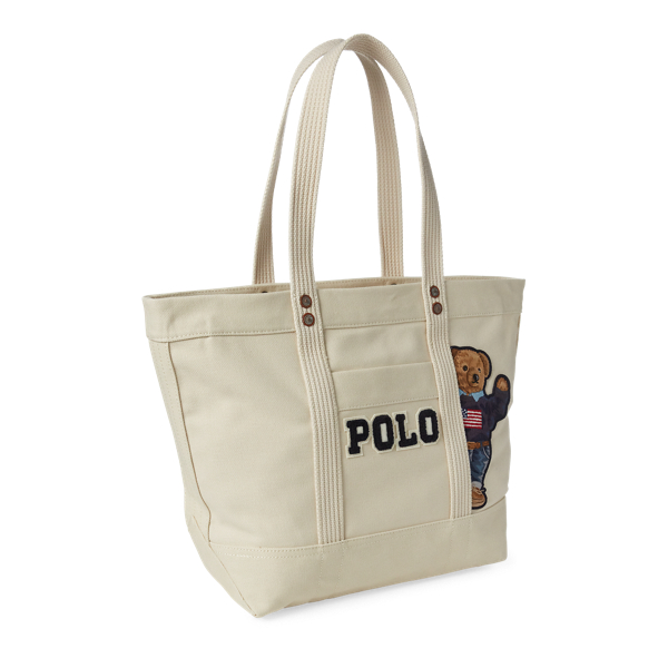 polo ralph lauren canvas polo bear tote bag