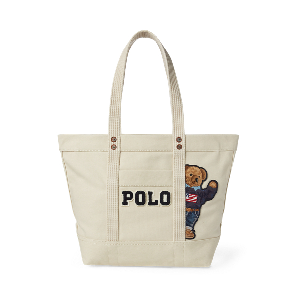 Canvas Polo Bear Tote Bag