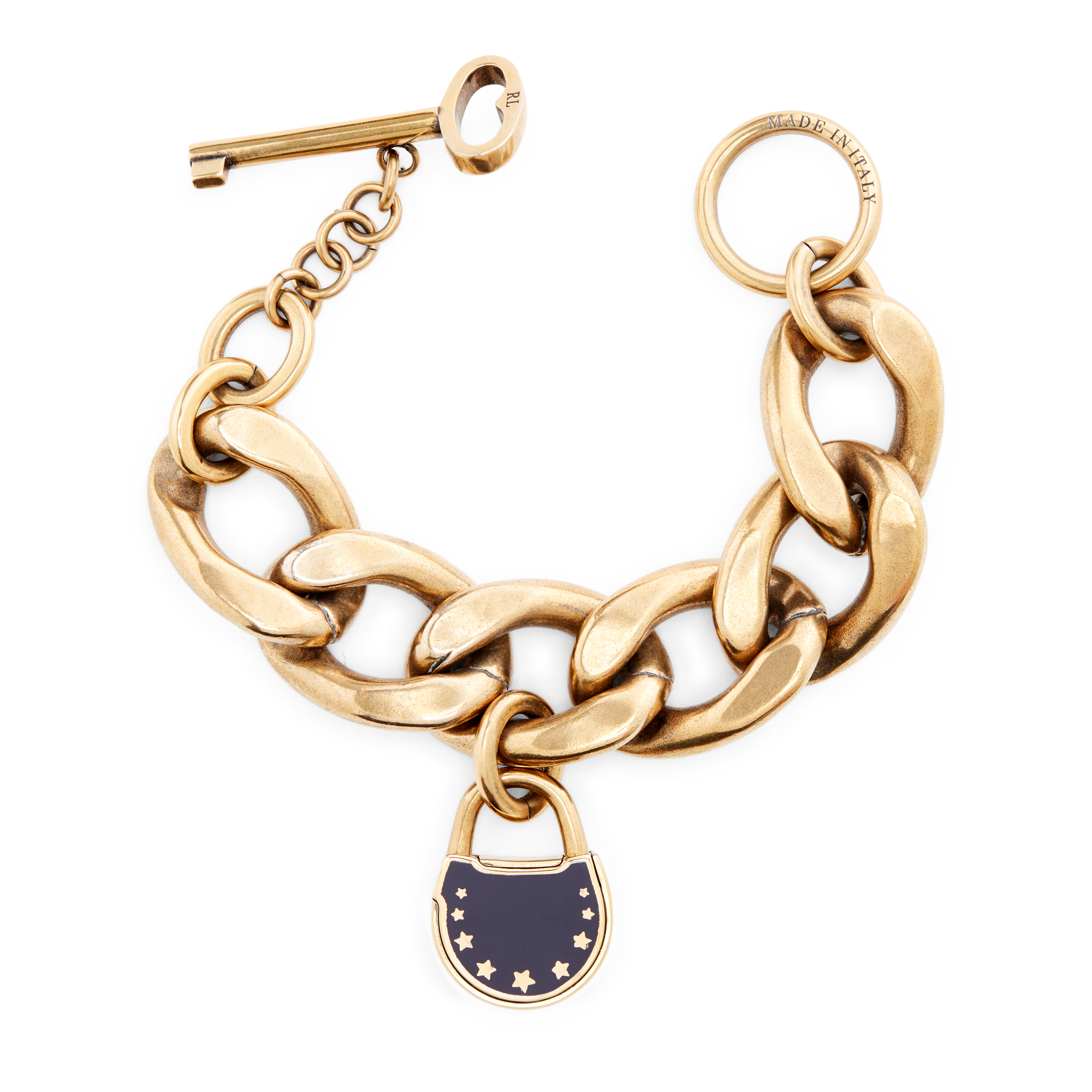 Ralph Lauren Padlock Curb-Chain Bracelet. 1