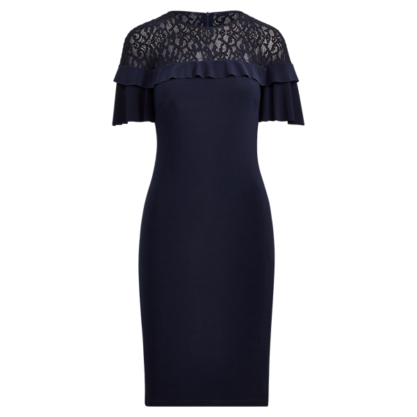 ralph lauren ruffled jersey gown