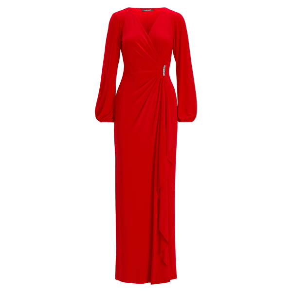 ralph lauren ruched jersey dress
