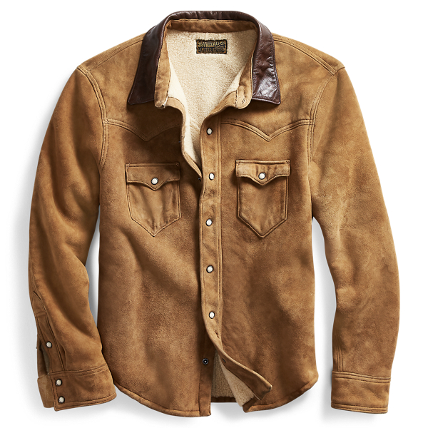 rrl shearling western shirt jacket