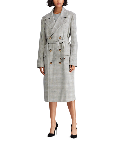 Polo Ralph Lauren Glen Plaid Tweed Trench Coat 3