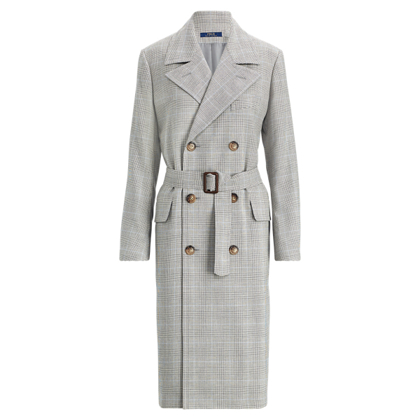 Polo Ralph Lauren Glen Plaid Tweed Trench Coat 2