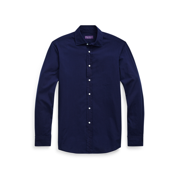 Chemise en chambray indigo délavé
