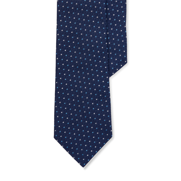Polo Ralph Lauren Patterned Silk Tie In Navy