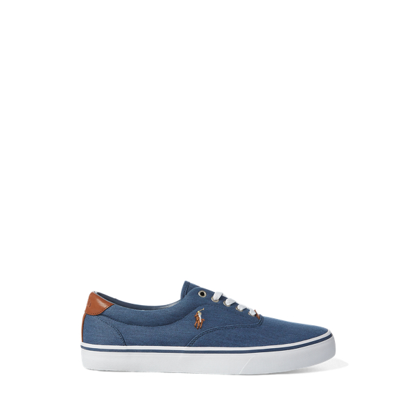 polo ralph lauren thorton washed madras sneaker