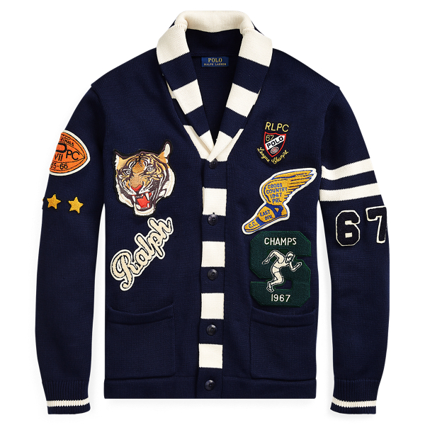 cotton letterman cardigan