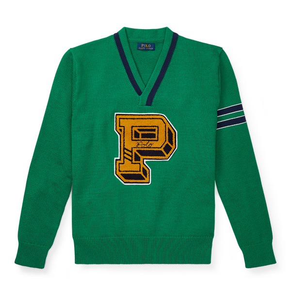 polo letterman sweater