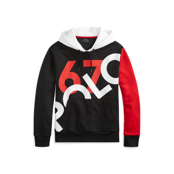 polo double knit graphic hoodie