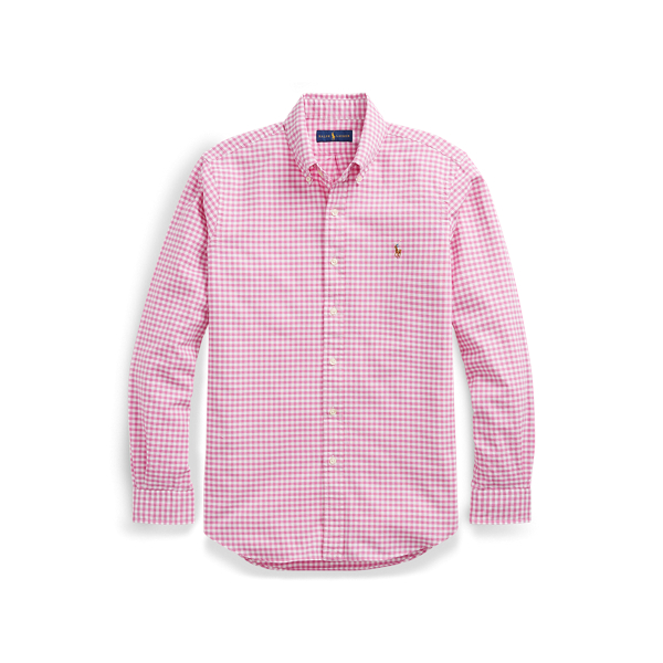 slim fit gingham oxford shirt