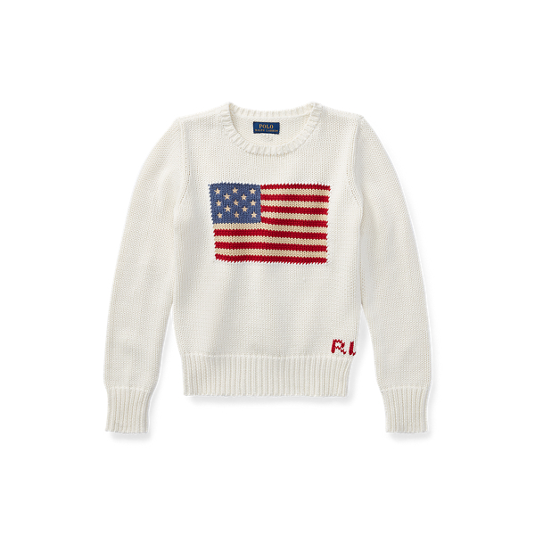 Top 47+ imagen ralph lauren american flag sweater white