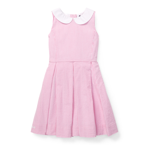 seersucker fit and flare dress