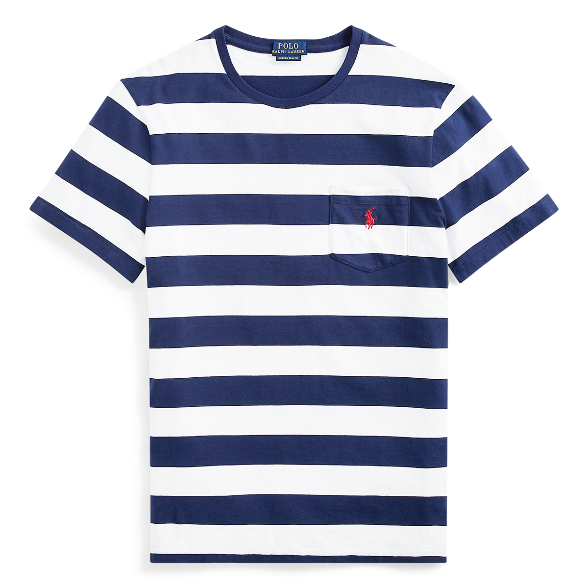 Classic Fit Striped Pocket Tee