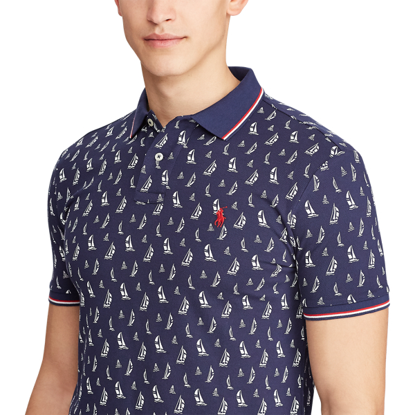 classic fit sailboat mesh polo