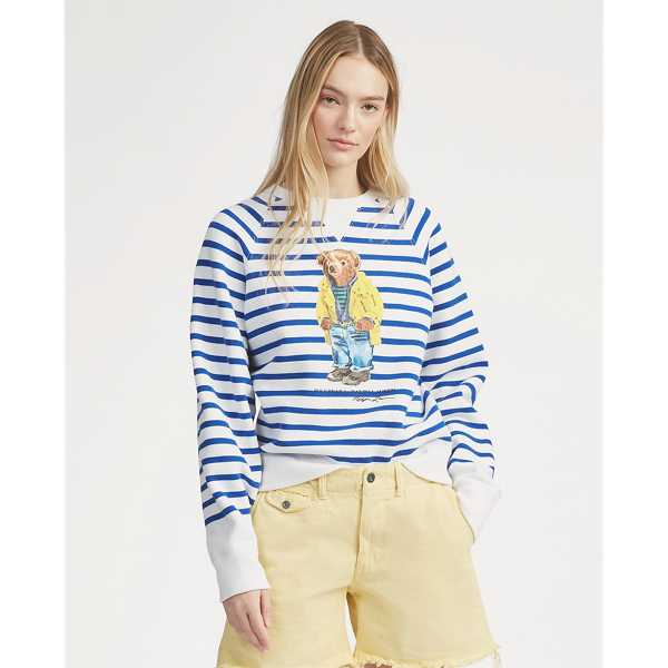 polo bear striped fleece shirt