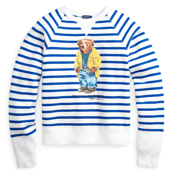 polo bear striped fleece shirt