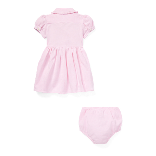 Baby Girl Gebreide mesh Oxford jurk en bloomer 2