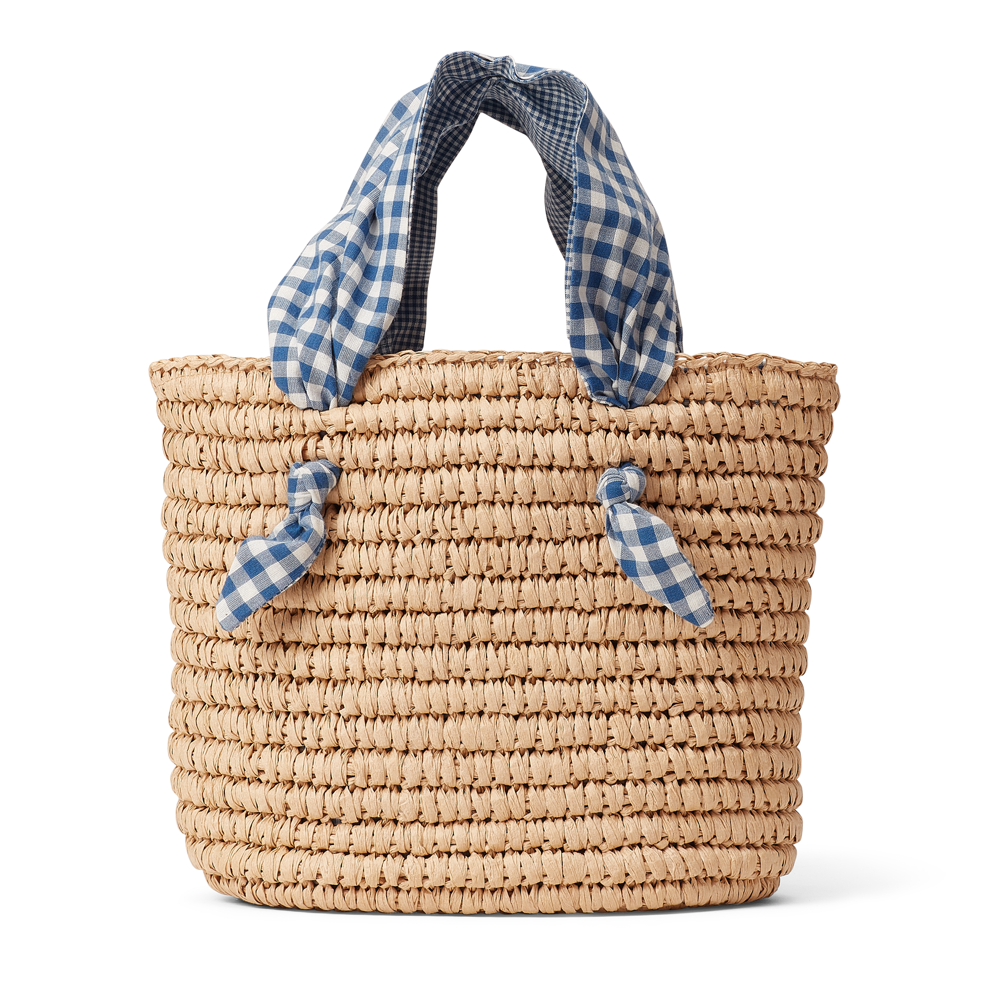 Ralph Lauren Gingham Logo Straw Tote. 3