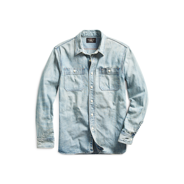 Chemise de travail denim indigo