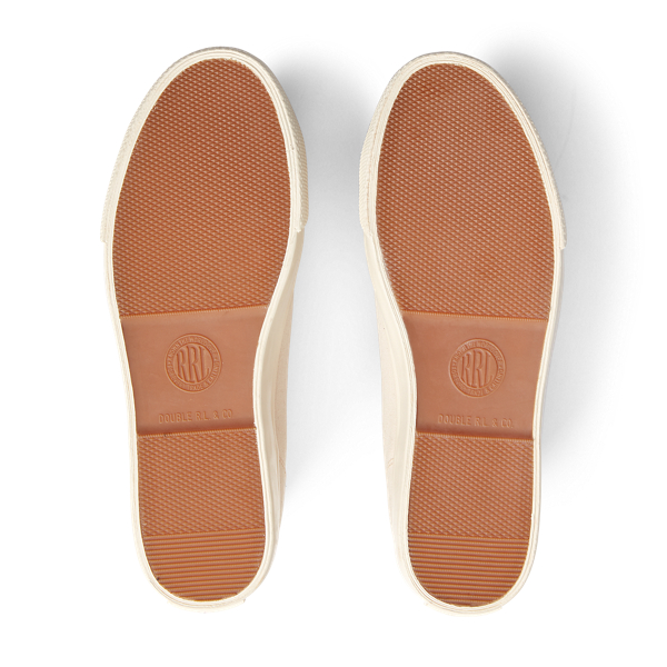 Double Rl Mayport Canvas Sneaker In Greige