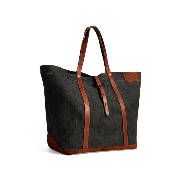 RRL Denim draagtas met leren bies 2