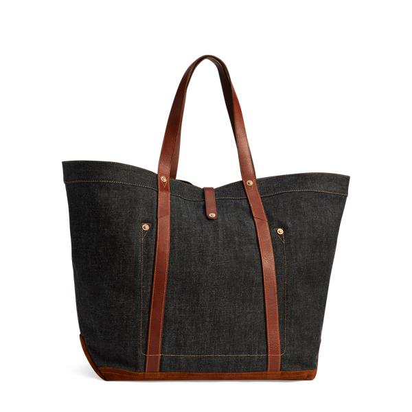 RRL Denim draagtas met leren bies 3