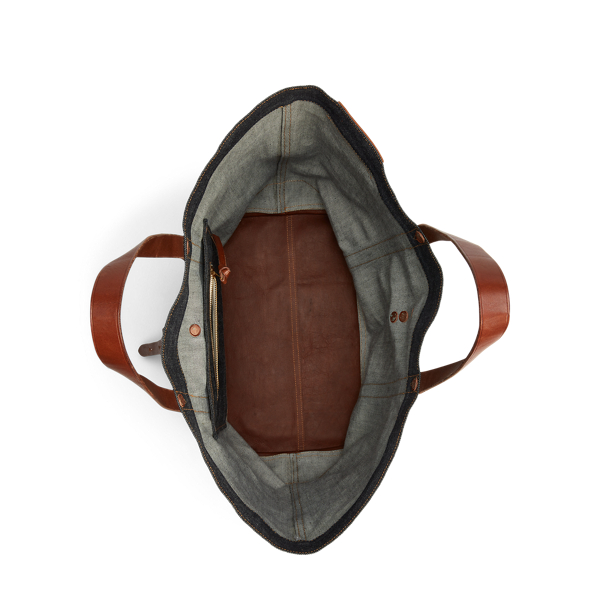 RRL Denim draagtas met leren bies 4