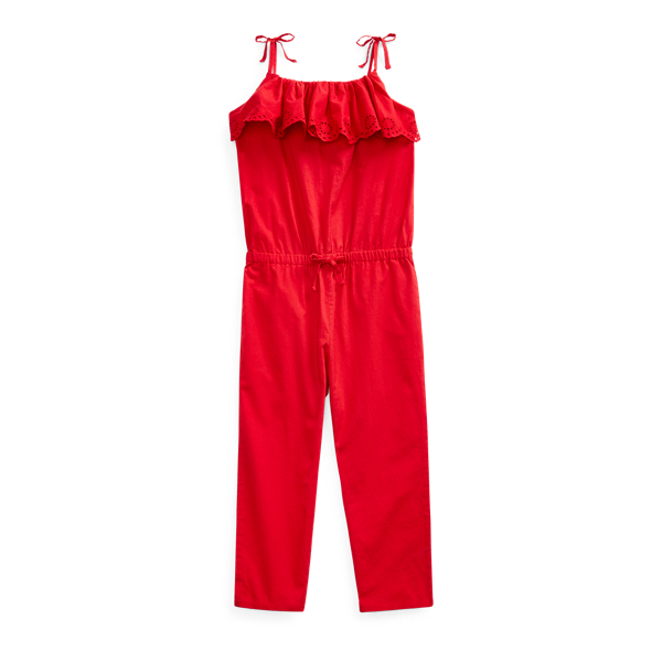 Girls 2-6x Eyelet Cotton Batiste Romper 1