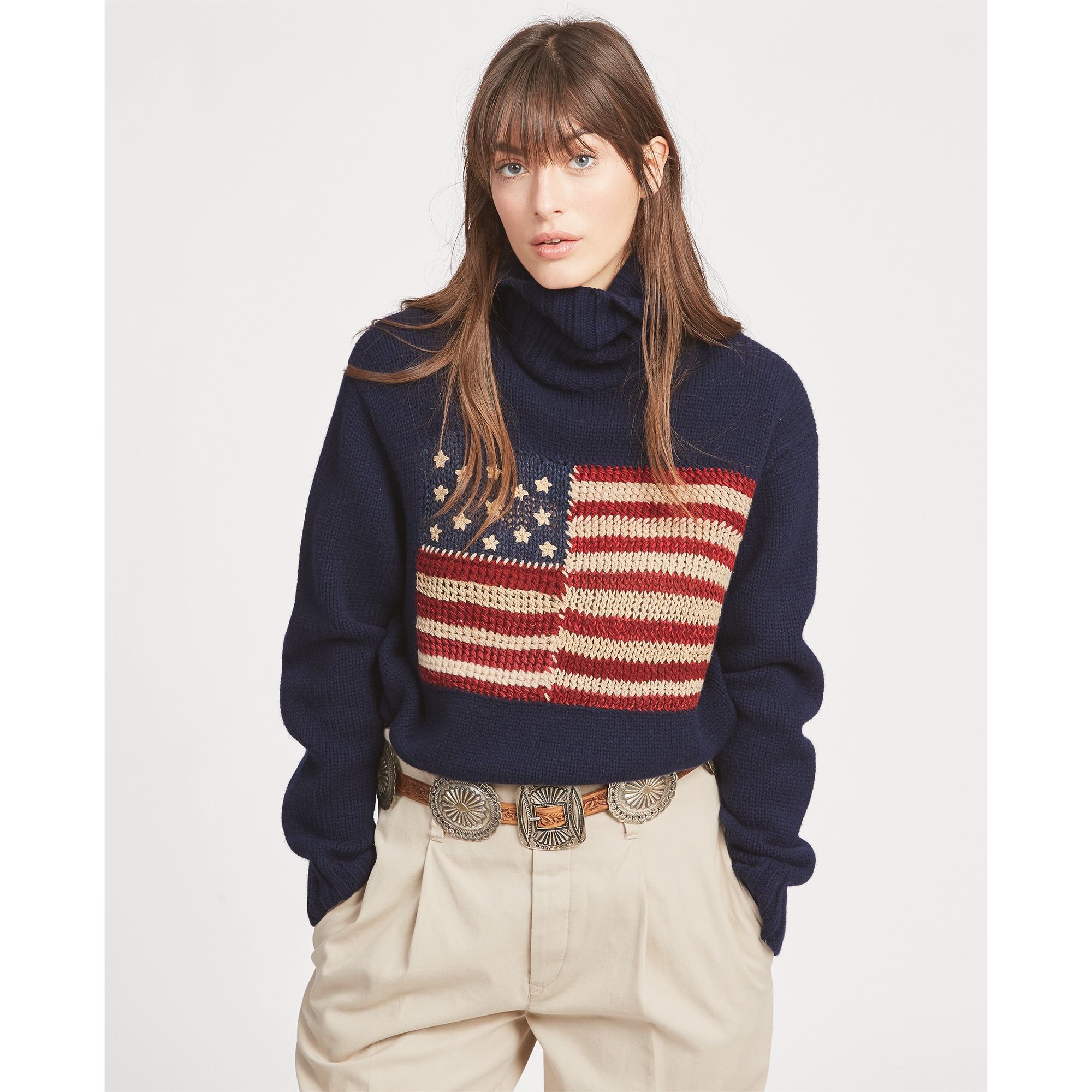 Ralph Lauren Flag Wool Turtleneck Sweater. 1