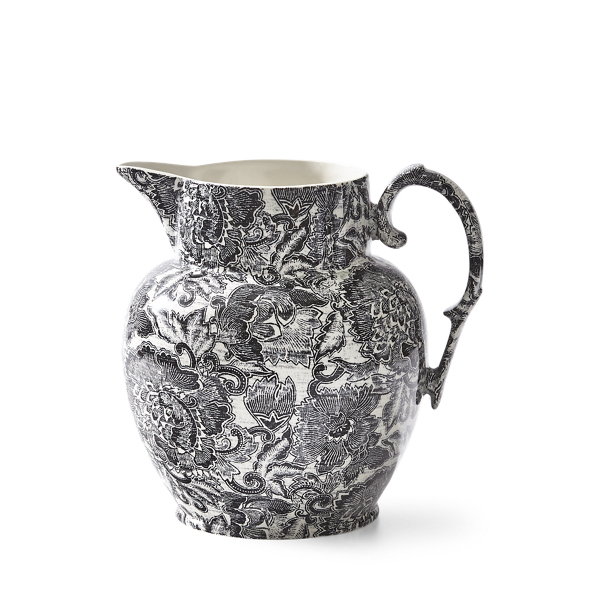 Ralph Lauren Faded Peony Etruscan Pitcher In Black