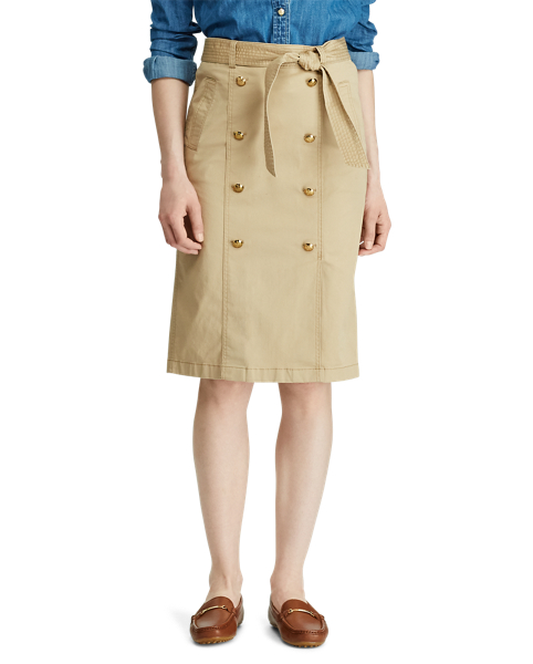 Lauren Belted Cotton Twill Skirt 3