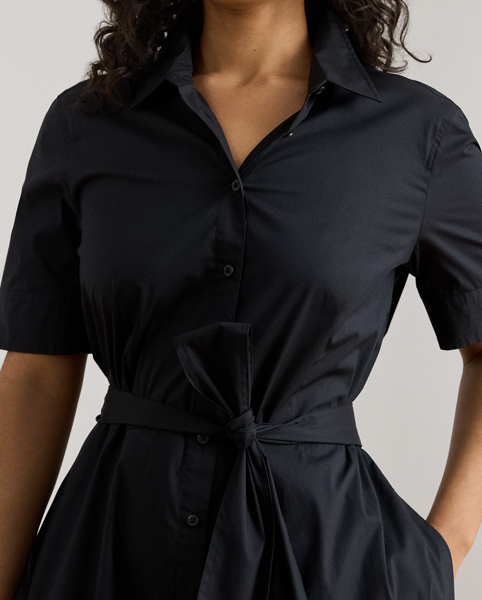 This iteration of Lauren's iconic shirtdress is defined by a fit-and-flare silhouette, signature engraved buttons and a waist-accentuating self-belt. Equal parts stylish and comfortable, it's made with a lightweight stretch-cotton blend.