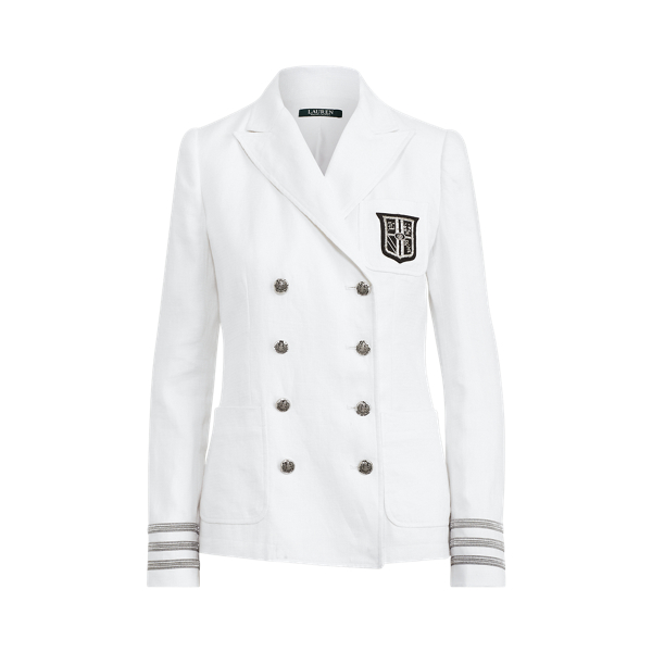 ralph lauren white linen blazer